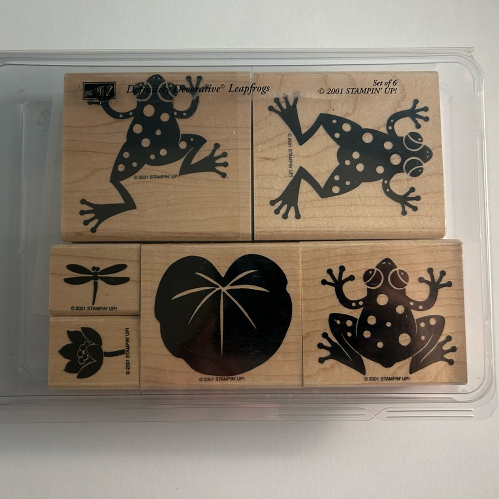 Stampin’ Up “Definitely Decorative Leapfrogs” Set of 6 Rubber Stamps